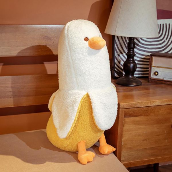 Plush banana duck toy, Banana duck stuffed animal, Cute duck plushie, Soft banana duck doll, Quirky plush banana duck.